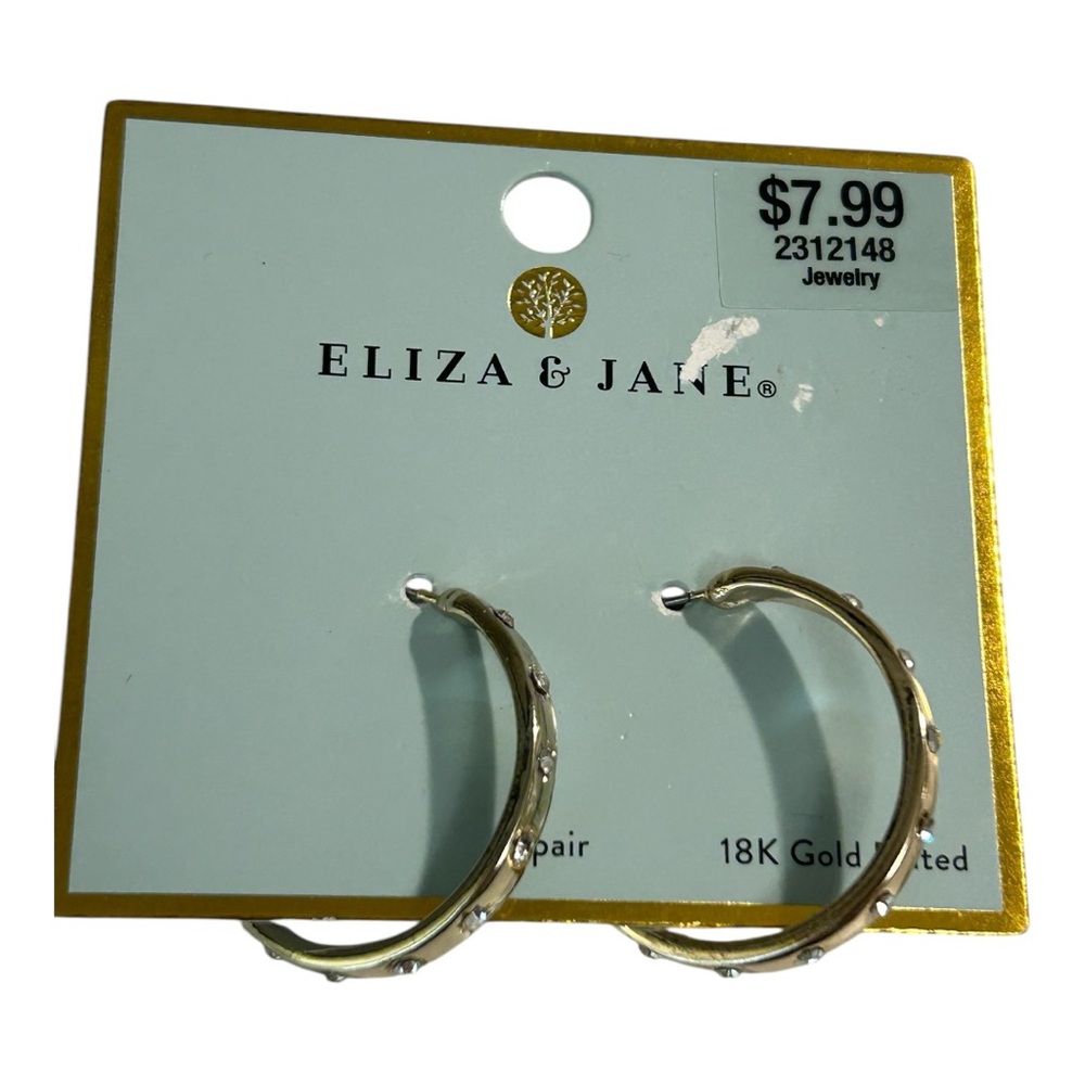 Eliza J Gold Crescent Hoop Earrings